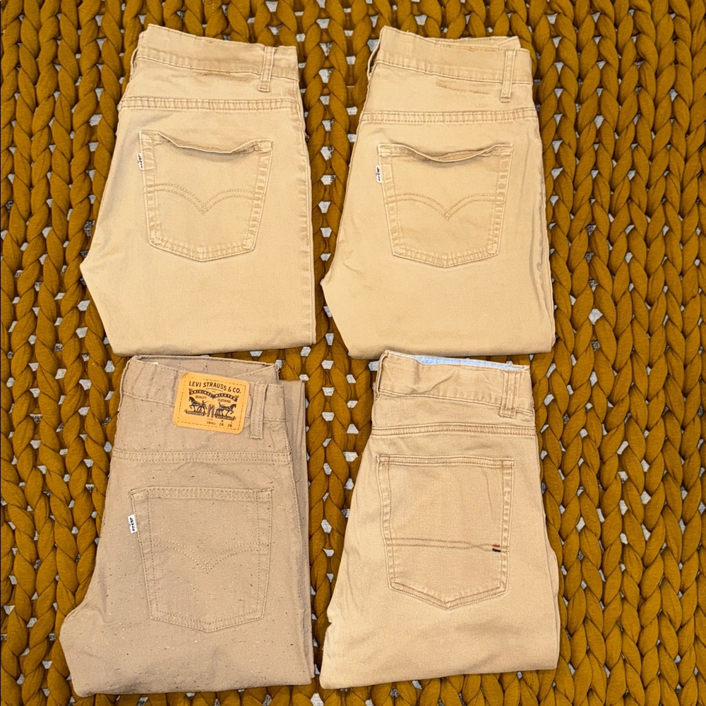 Boys Khaki Pants Bundle - 4 Pack Pants